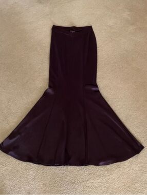Morbid Threads Satin Maxi Skirt in Burgundy